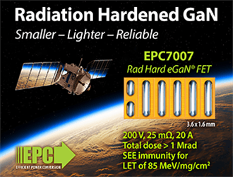 EPC新推实现超低导通电阻的200 V耐辐射晶体管， 用于要求严格的航天应用